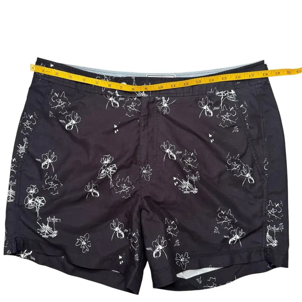 TED BAKER Black Tropical Burrel Swim Short Size Large (4) Mens Lined Pockets